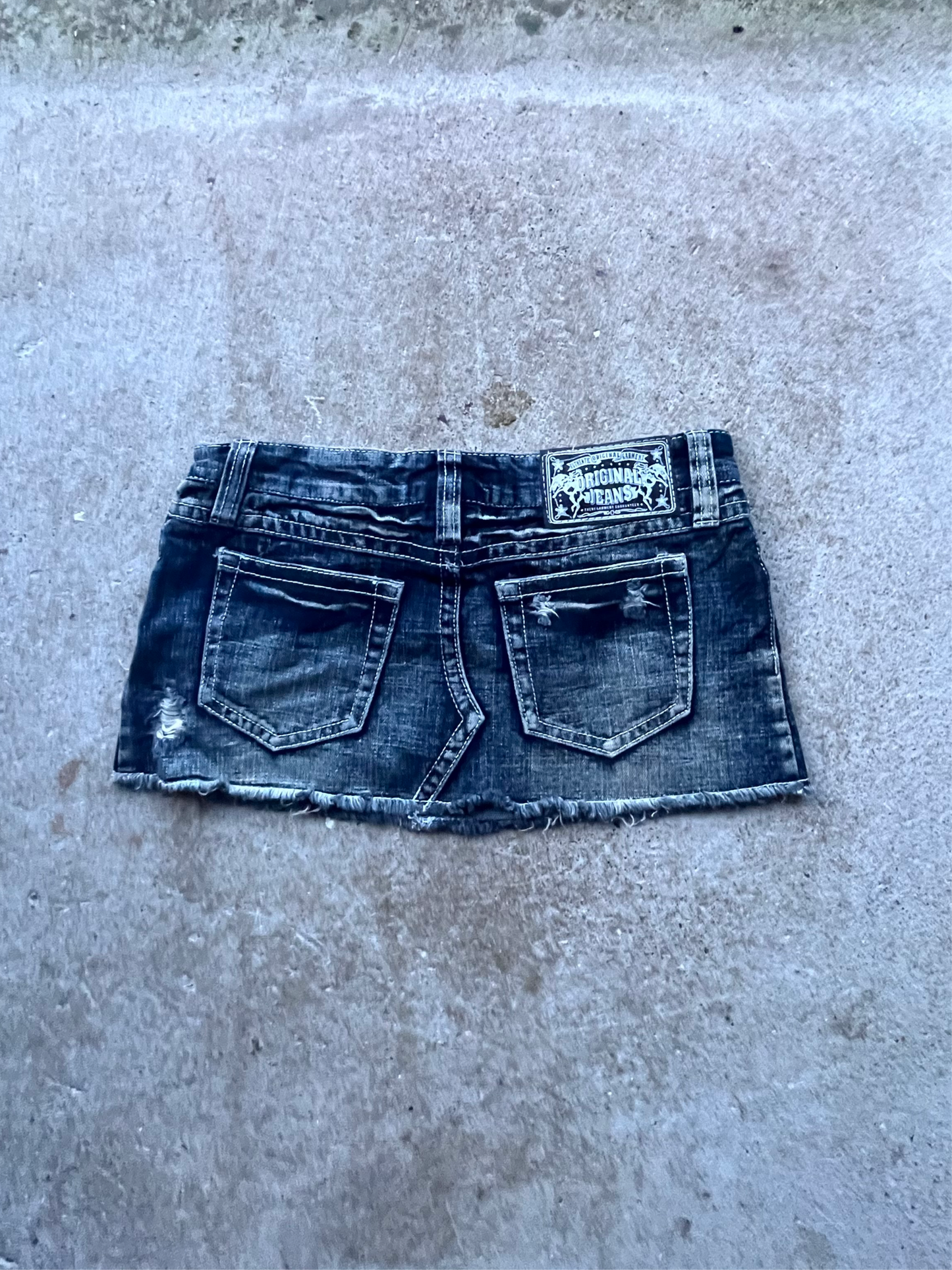 Y2K style denim navy mini skirt