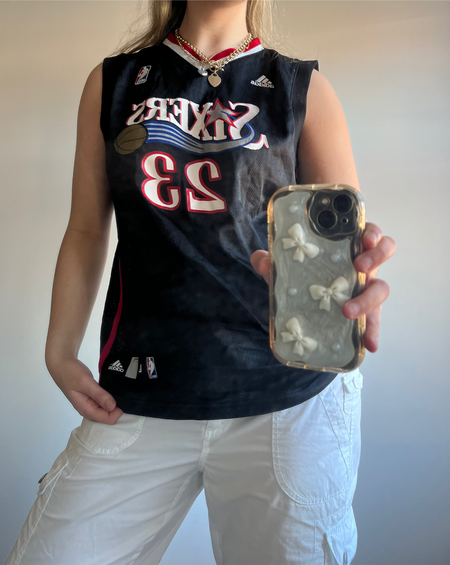 Black NBA Sixers Basketball Vest