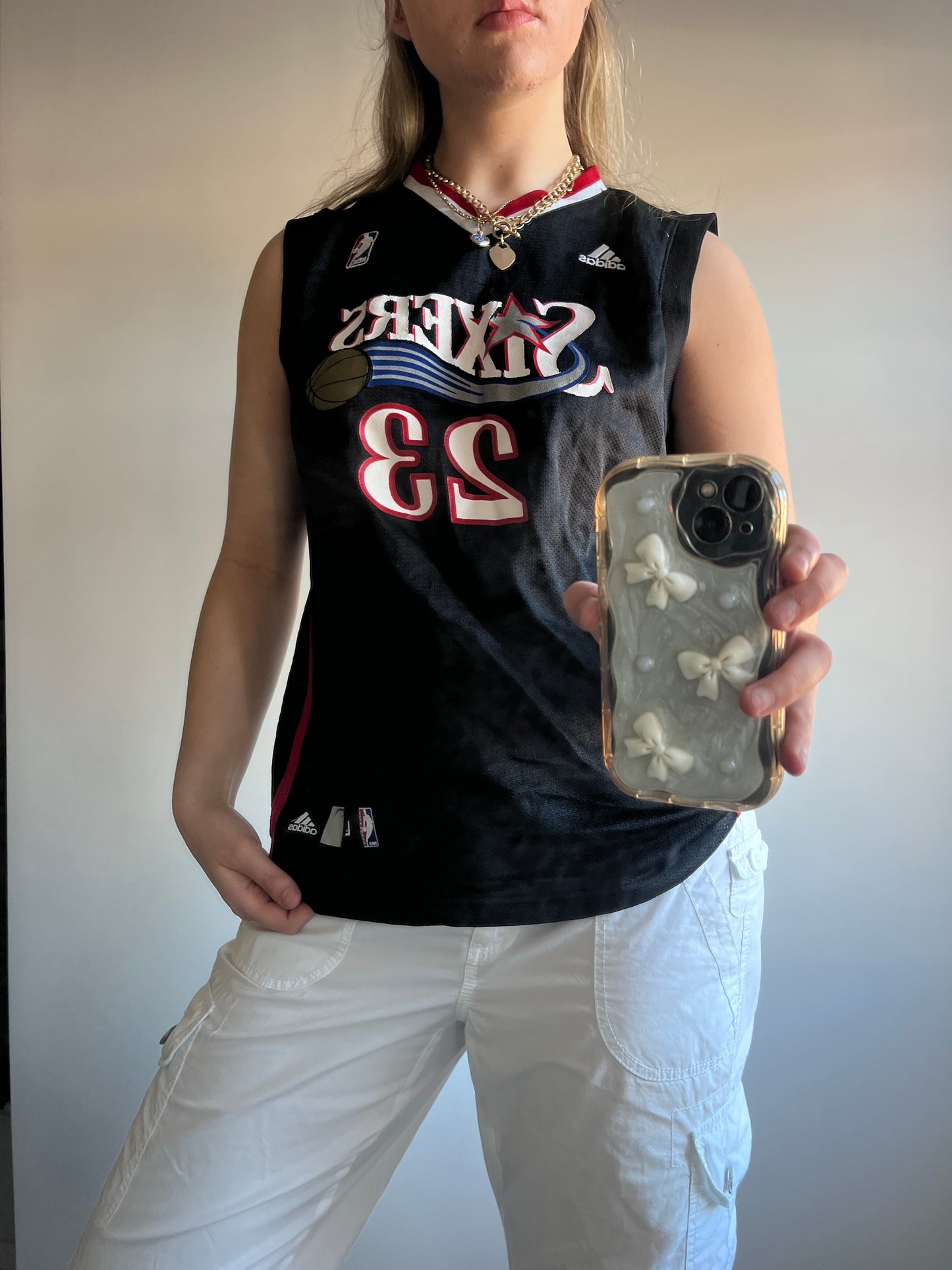 Black NBA Sixers Basketball Vest