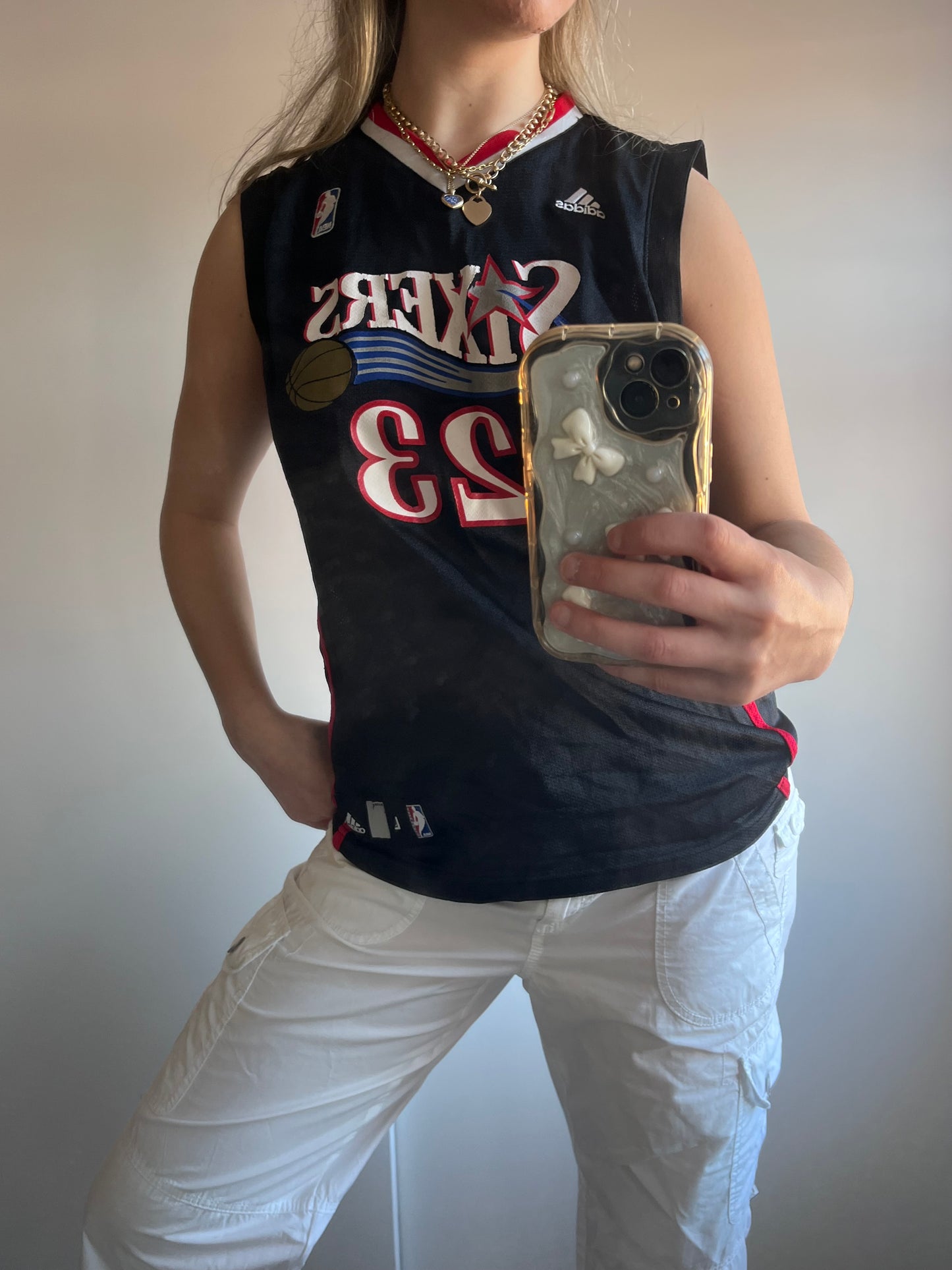 Black NBA Sixers Basketball Vest