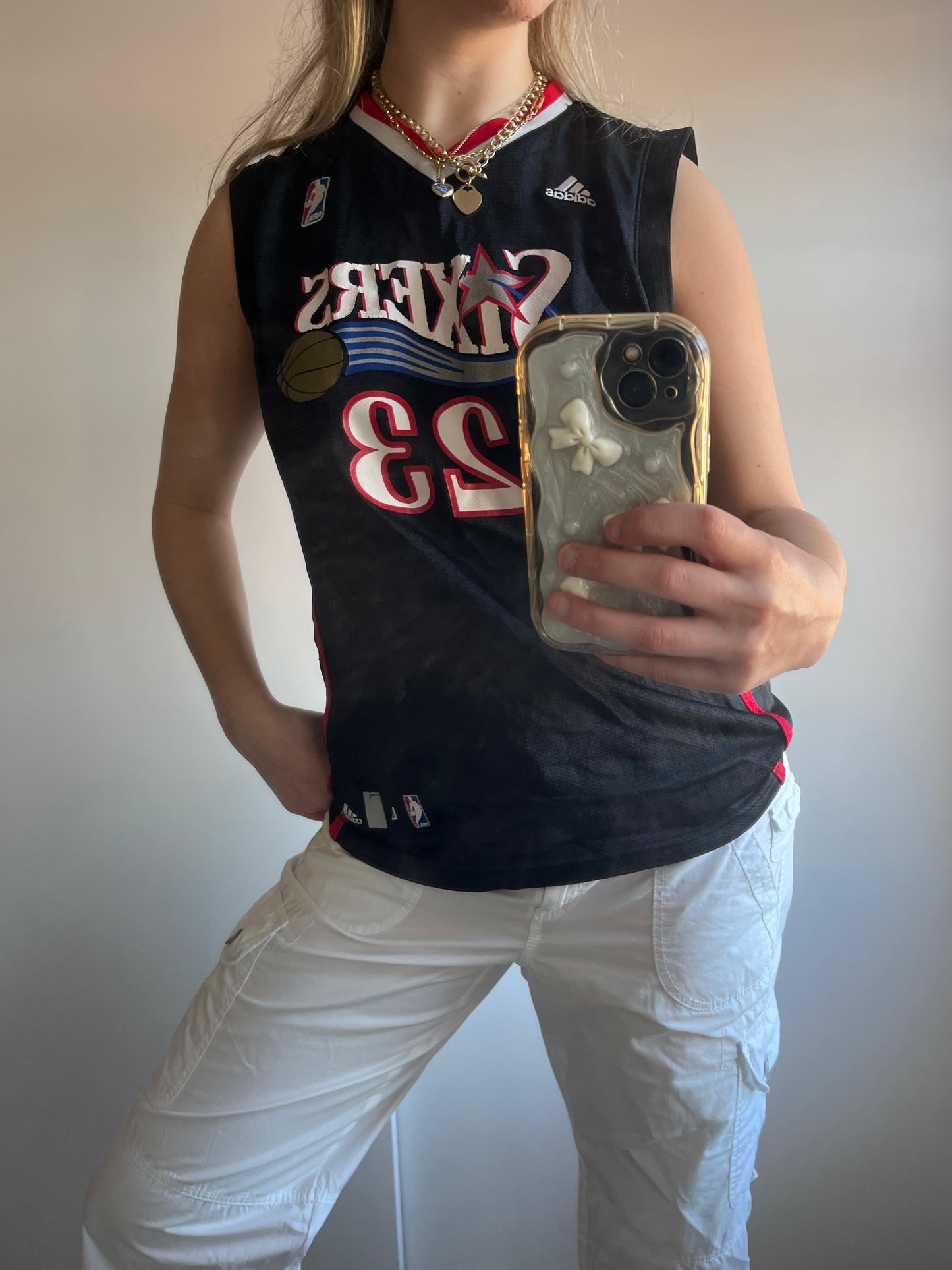 Black NBA Sixers Basketball Vest