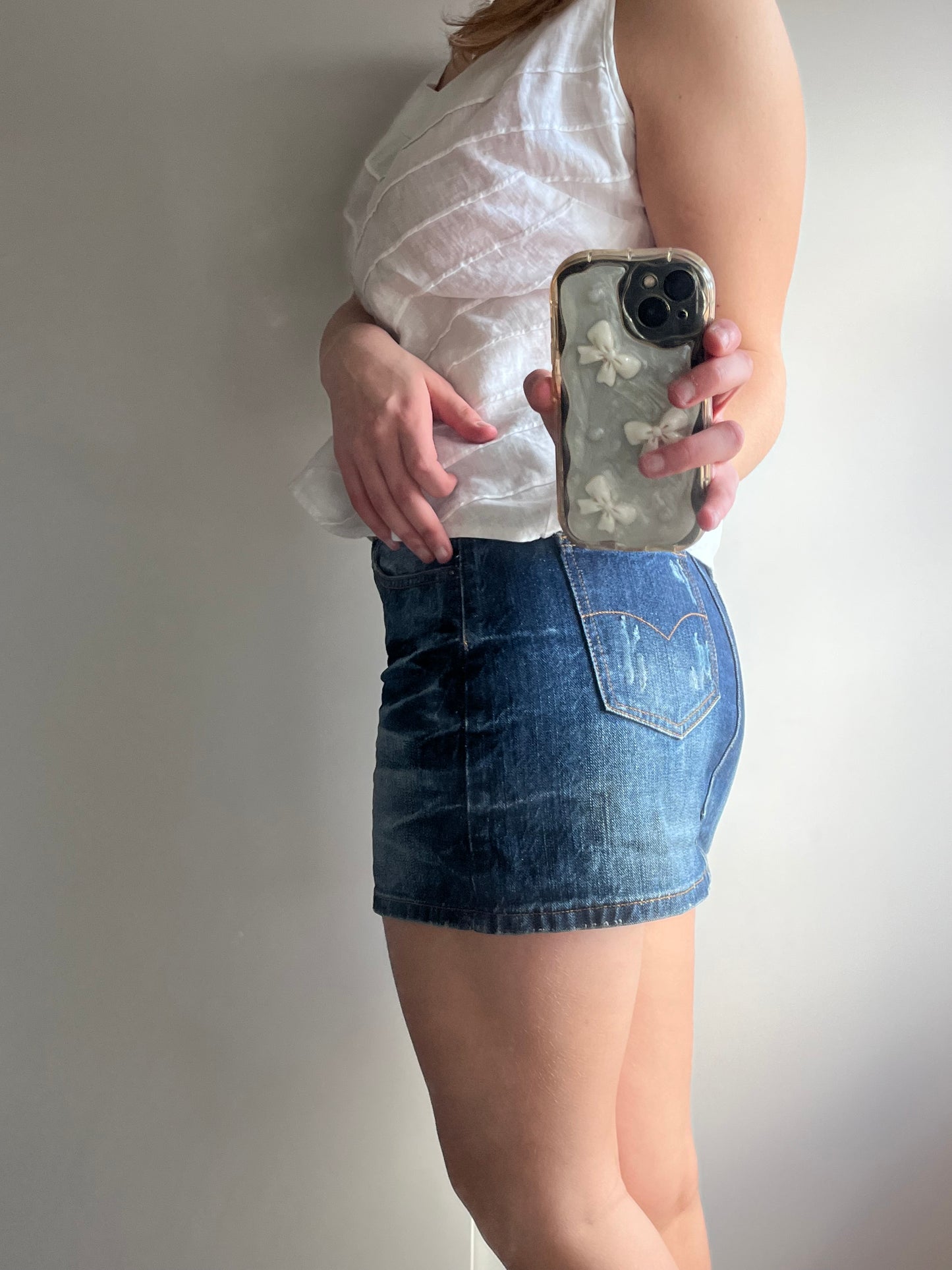 Y2K denim skirt