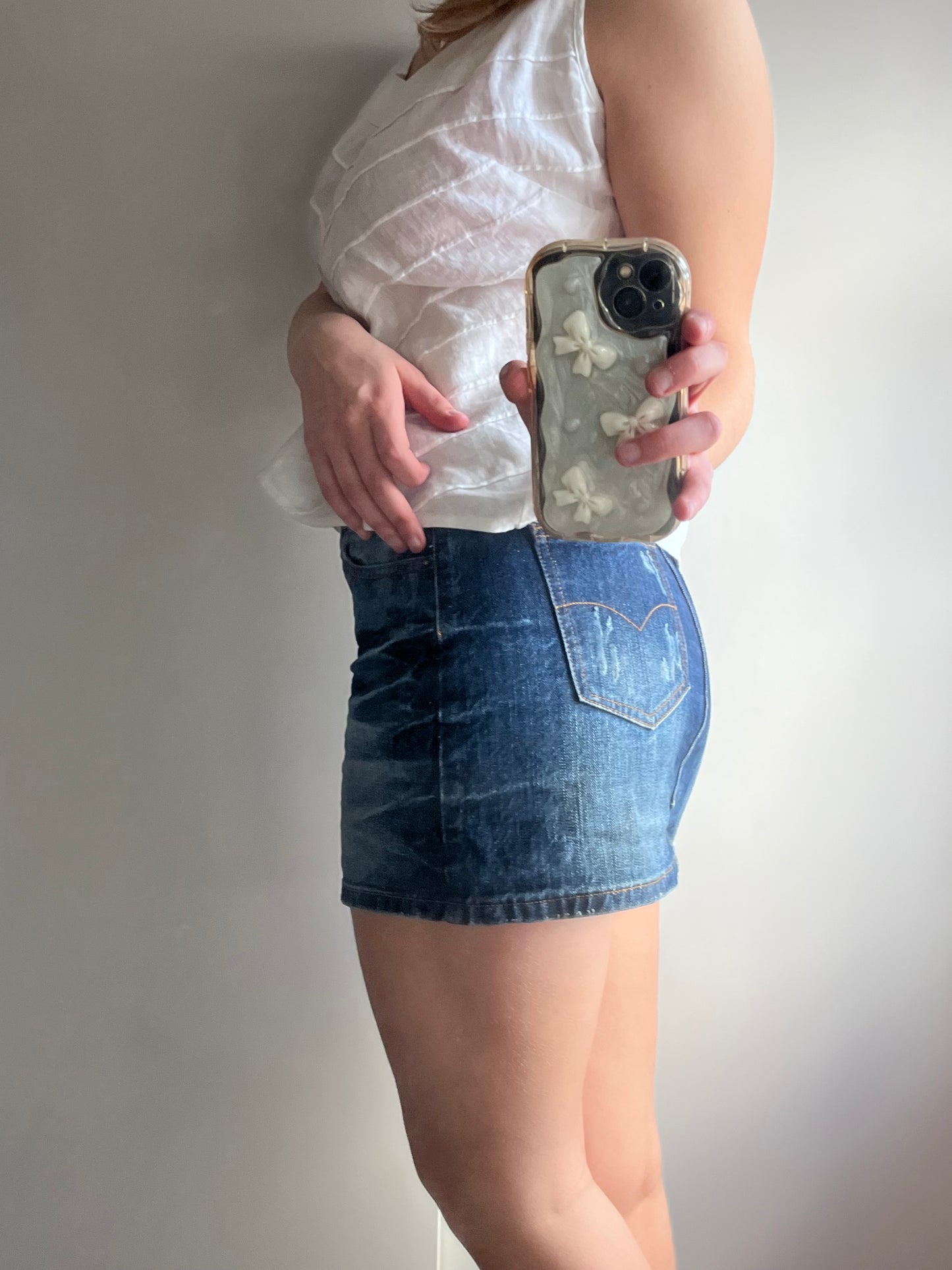 Y2K denim skirt