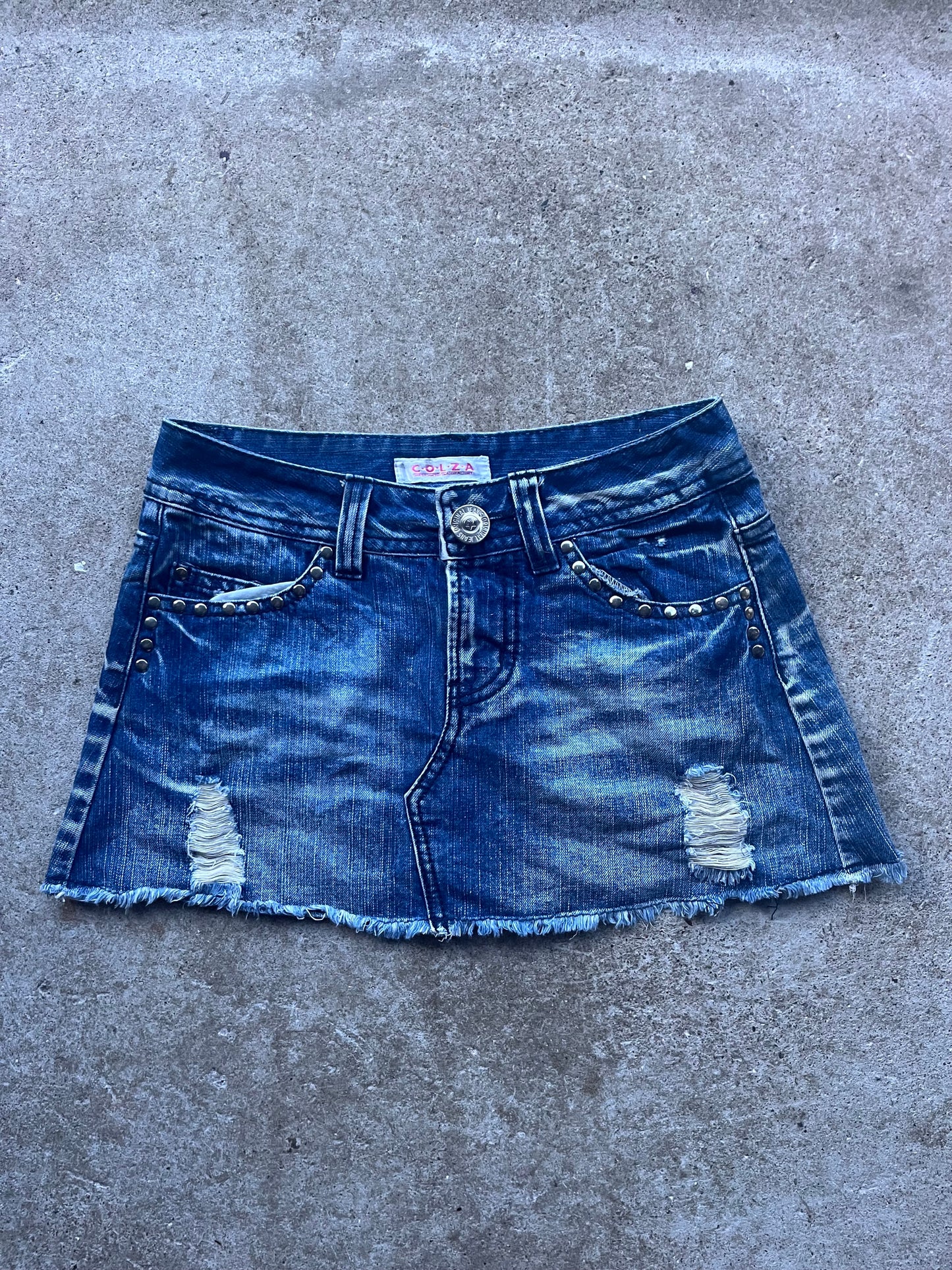 Y2K denim vintage mini skirt