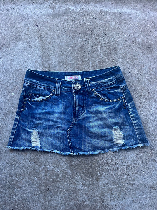 Y2K denim vintage mini skirt